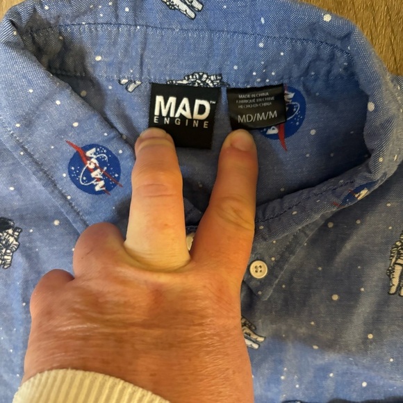 MAD Engine Blue Astronaut Print Shirt​​ - Picture 3 of 7